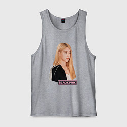 Майка мужская хлопок Blackpink Rose music, цвет: меланж