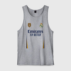 Майка мужская хлопок Реал Мадрид форма 2324 домашняя, цвет: меланж