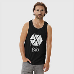 Майка мужская хлопок EXO лого, цвет: черный — фото 2