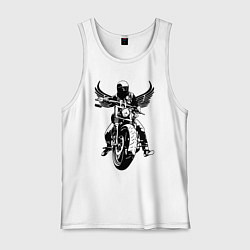 Майка мужская хлопок Biker wings, цвет: белый