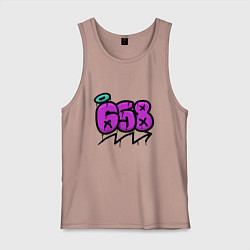 Майка мужская хлопок 658 граффити, цвет: пыльно-розовый