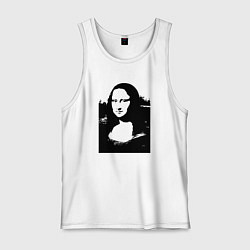 Майка мужская хлопок Mona Lisa in black white, цвет: белый