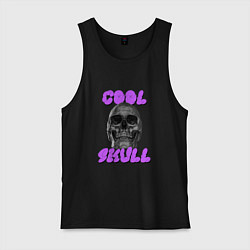 Майка мужская хлопок Cool Skull, цвет: черный