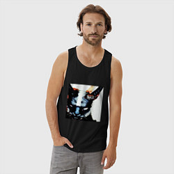 Майка мужская хлопок Slipkat Meowa, цвет: черный — фото 2