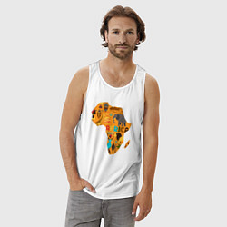 Майка мужская хлопок Красочная Африка, цвет: белый — фото 2
