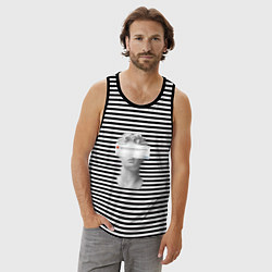 Майка мужская хлопок Антиной error, цвет: черная тельняшка — фото 2