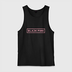Майка мужская хлопок Black pink - logotype - South Korea, цвет: черный