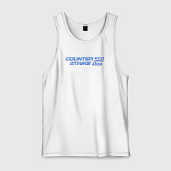 Майка мужская хлопок CS2 blue, цвет: белый