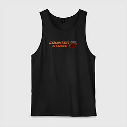 Майка мужская хлопок Counter strike 2 orange logo, цвет: черный