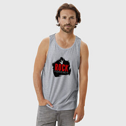 Майка мужская хлопок Rock forever, цвет: меланж — фото 2