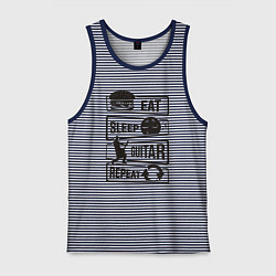 Мужская майка Eat sleep guitar repeat