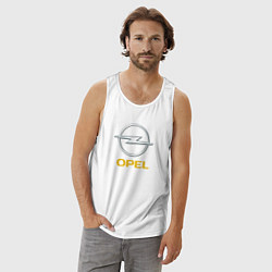 Майка мужская хлопок Opel sport auto, цвет: белый — фото 2