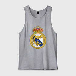 Майка мужская хлопок Real madrid fc sport, цвет: меланж