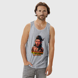 Майка мужская хлопок Karlah - Baldurs gate - ahegao, цвет: меланж — фото 2