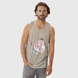 Майка мужская хлопок Питер Гриффен с длинными ногтями, цвет: миндальный — фото 2