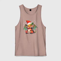 Мужская майка Red christmas dragon