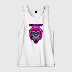 Майка мужская хлопок Purple crazy monkey, цвет: белый