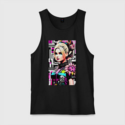 Майка мужская хлопок Barbie - pop art stylization, цвет: черный