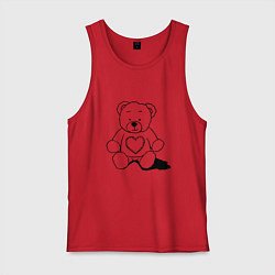 Мужская майка Влюбленный мишка с сердцем