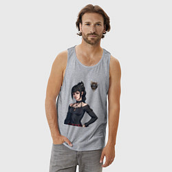 Майка мужская хлопок Shadowheart - балдурс гейт 3, цвет: меланж — фото 2