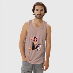 Майка мужская хлопок Мисато и Пен-Пен, цвет: пыльно-розовый — фото 2