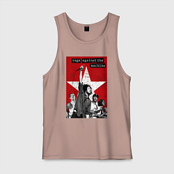 Майка мужская хлопок Rage Against the Machine - group, цвет: пыльно-розовый