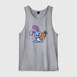 Мужская майка Весёлый зайчик с морковкой