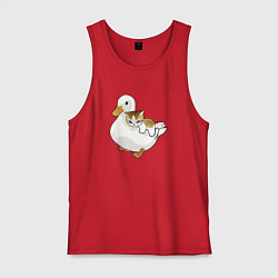 Мужская майка Утка с другом котёнком