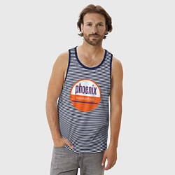 Майка мужская хлопок Баскетбол Финикса, цвет: синяя тельняшка — фото 2