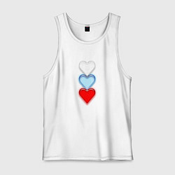 Мужская майка Сердечки триколор