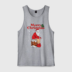 Мужская майка Санта на крыше