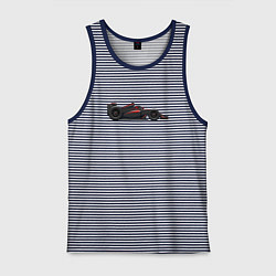 Майка мужская хлопок Макларен Формула-1 мультяшный, цвет: синяя тельняшка