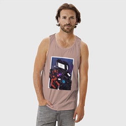 Майка мужская хлопок ТВ Мен со Спикерменом и Камераменом, цвет: пыльно-розовый — фото 2