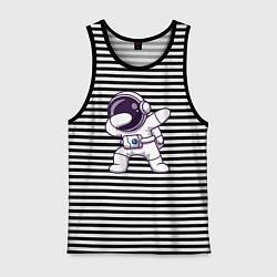 Майка мужская хлопок Космонавт dab, цвет: черная тельняшка