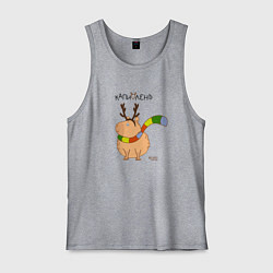 Мужская майка Капибара в рожках оленя