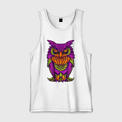 Майка мужская хлопок Purple owl, цвет: белый