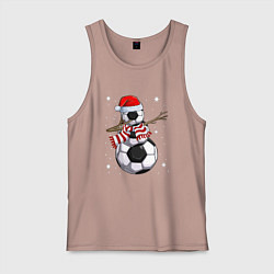 Майка мужская хлопок Soccer snowman, цвет: пыльно-розовый