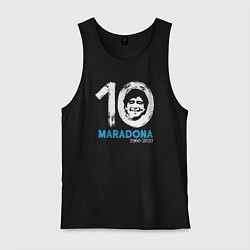 Майка мужская хлопок Maradona 10, цвет: черный