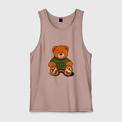 Майка мужская хлопок Мишка родом из СССР, цвет: пыльно-розовый