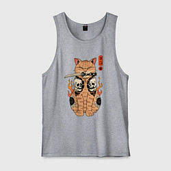 Мужская майка Огненный кот якудза самурай