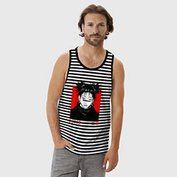 Майка мужская хлопок Чосо - Магическая битва, цвет: черная тельняшка — фото 2