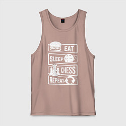 Мужская майка Еда сон шахматы