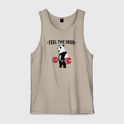 Мужская майка Почувствуй железо - панда бодибилдер