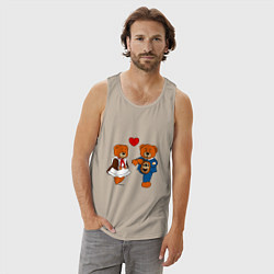 Майка мужская хлопок Мишки: Айгуль и Марат, цвет: миндальный — фото 2