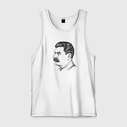 Майка мужская хлопок Сталин в профиль, цвет: белый