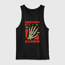 Майка мужская хлопок Anatomy of a gamer, цвет: черный