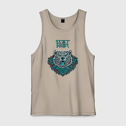 Мужская майка Славянский бог Велес - голова медведя