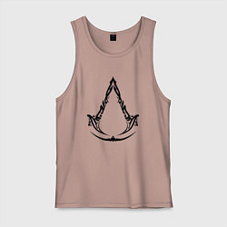 Майка мужская хлопок Assassins creed - mirage, цвет: пыльно-розовый