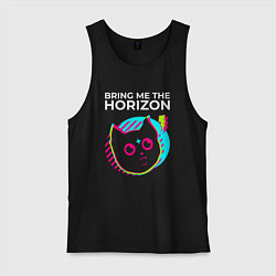 Майка мужская хлопок Bring Me the Horizon rock star cat, цвет: черный