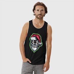 Майка мужская хлопок Dead Santa, цвет: черный — фото 2